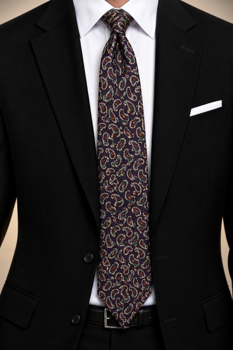 Robert Talbott Nordstrom Paisley tie Men’s Purple/Red Hand sewn 100% Silk USA